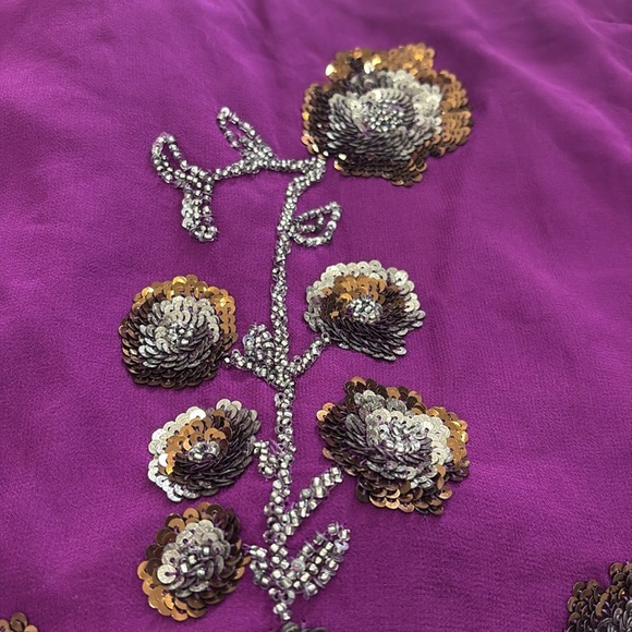 RARE Purple embellished 100% Silk Top - Picture 10 of 12